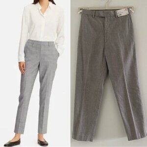 NWT Uniqlo x IDLF Cotton Checked Ankle Pants Plaid Gray Pockets Sz 2